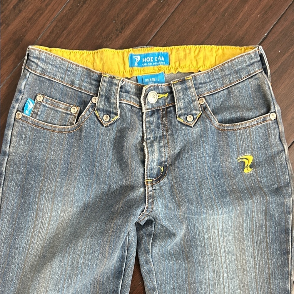 Hoi Kam Blue Cargo Women Jeans 5/6 - Picture 2 of 7